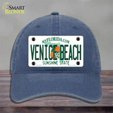 Venice Beach Florida Novelty License Plate Hat Unconstructed Cotton / Navy