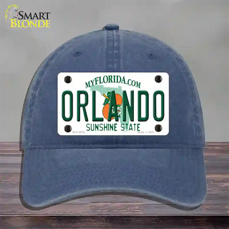 Orlando Florida Novelty License Plate Hat Unconstructed Cotton / Navy