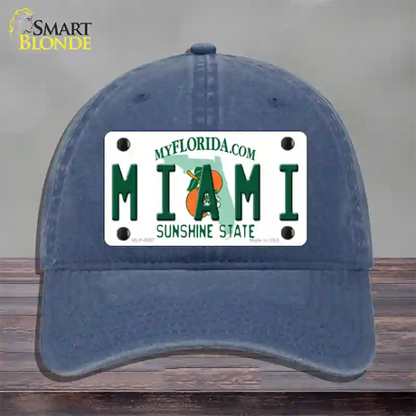 Miami Florida Novelty License Plate Hat Unconstructed Cotton / Navy