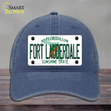 Fort Lauderdale Florida Novelty License Plate Hat Unconstructed Cotton / Navy