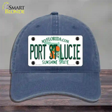 Port St Lucie Florida Novelty License Plate Hat Unconstructed Cotton / Navy