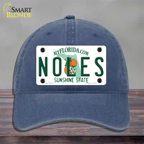 Noles Florida Novelty License Plate Hat Unconstructed Cotton / Navy