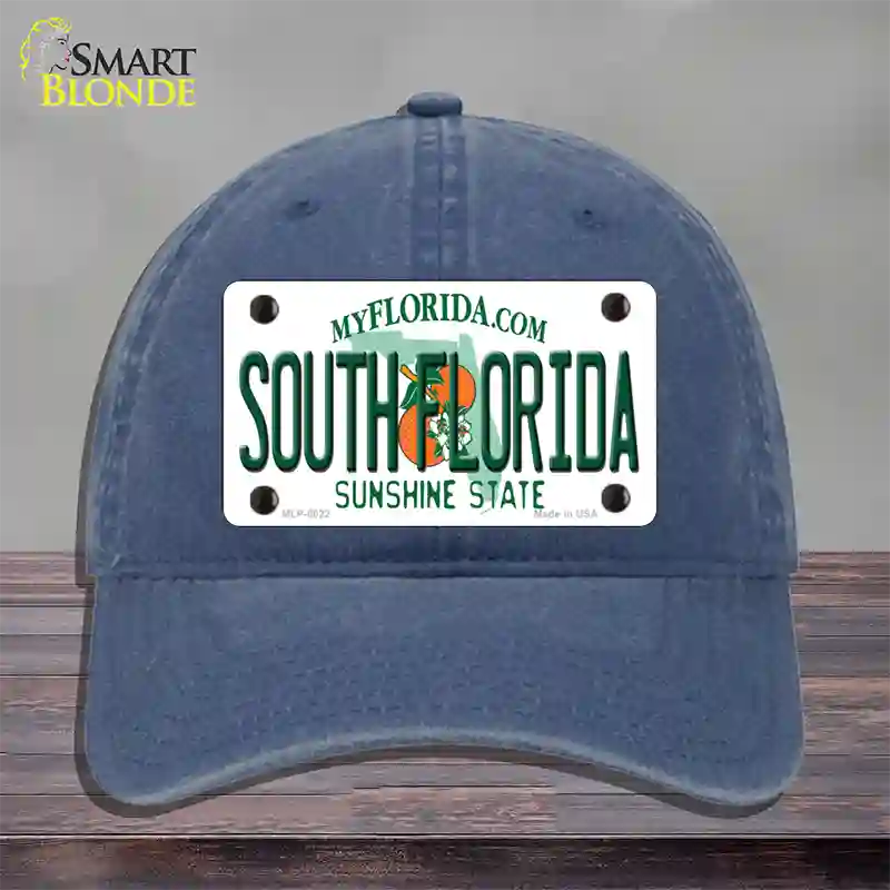 South Florida Novelty License Plate Hat Unconstructed Cotton / Navy