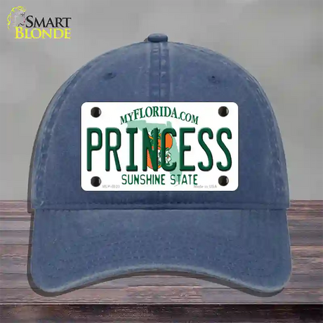 Princess Florida Novelty License Plate Hat Unconstructed Cotton / Navy