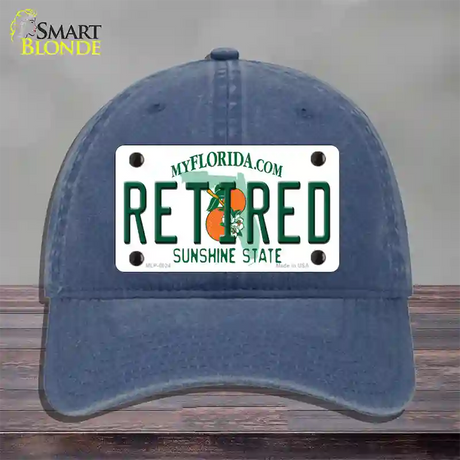 Retired Florida Novelty License Plate Hat Unconstructed Cotton / Navy