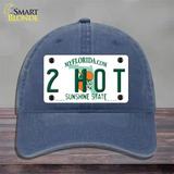 2 Hot Florida Novelty License Plate Hat Unconstructed Cotton / Navy