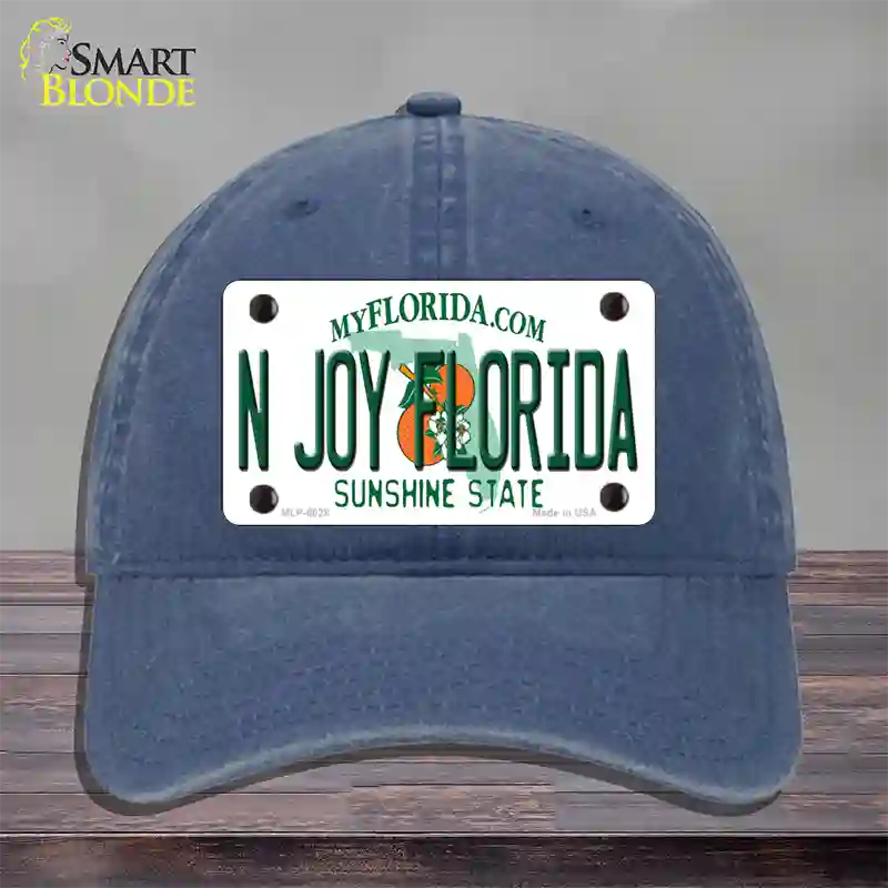 N Joy Florida Novelty License Plate Hat Unconstructed Cotton / Navy