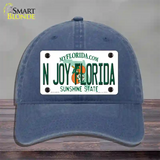 N Joy Florida Novelty License Plate Hat Unconstructed Cotton / Navy