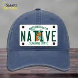 Native Florida Novelty License Plate Hat Unconstructed Cotton / Navy