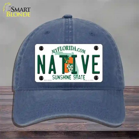 Native Florida Novelty License Plate Hat Unconstructed Cotton / Navy