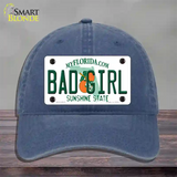 Bad Girl Florida Novelty License Plate Hat Unconstructed Cotton / Navy