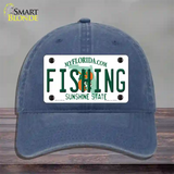 Fishing Florida Novelty License Plate Hat Unconstructed Cotton / Navy