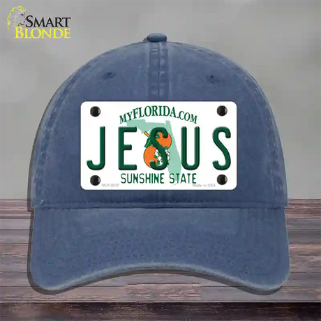 Jesus Florida Novelty License Plate Hat Unconstructed Cotton / Navy