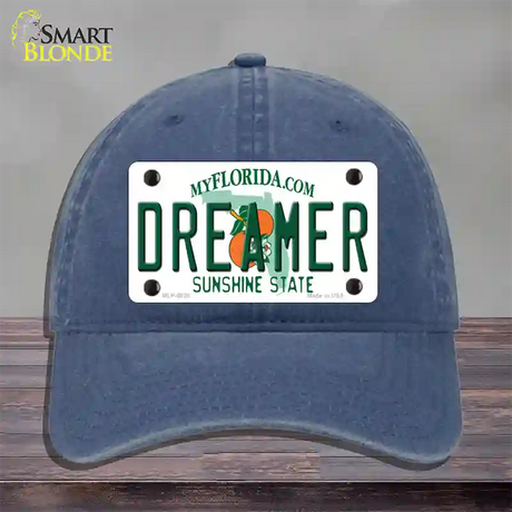 Dreamer Florida Novelty License Plate Hat Unconstructed Cotton / Navy