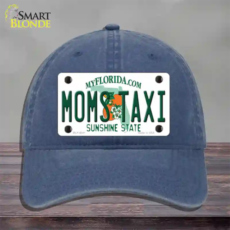 Moms Taxi Florida Novelty License Plate Hat Unconstructed Cotton / Navy