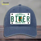 Biker Florida Novelty License Plate Hat Unconstructed Cotton / Navy