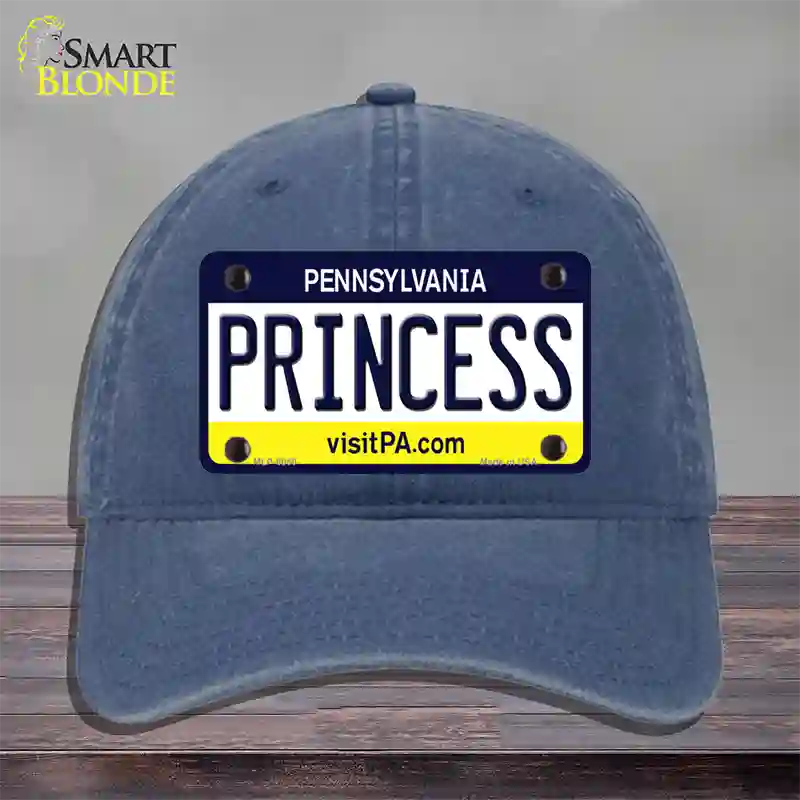 Princess Pennsylvania State Novelty License Plate Hat Unconstructed Cotton / Navy