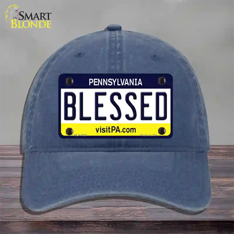 Blessed Pennsylvania State Novelty License Plate Hat Unconstructed Cotton / Navy
