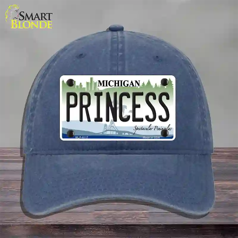 Princess Michigan Novelty License Plate Hat Unconstructed Cotton / Navy