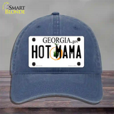 Hot Mama Georgia Novelty License Plate Hat Unconstructed Cotton / Navy