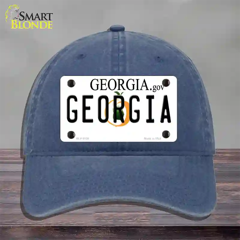 Georgia Novelty License Plate Hat Unconstructed Cotton / Navy