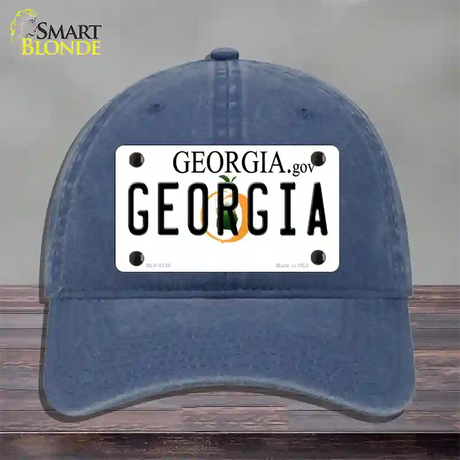 Georgia Novelty License Plate Hat Unconstructed Cotton / Navy