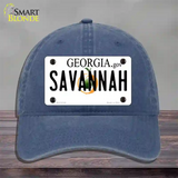 Savannah Georgia Novelty License Plate Hat Unconstructed Cotton / Navy