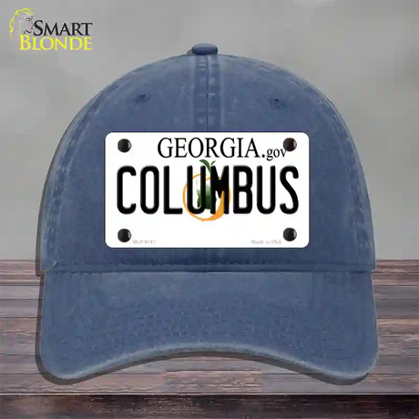 Columbus Georgia Novelty License Plate Hat Unconstructed Cotton / Navy