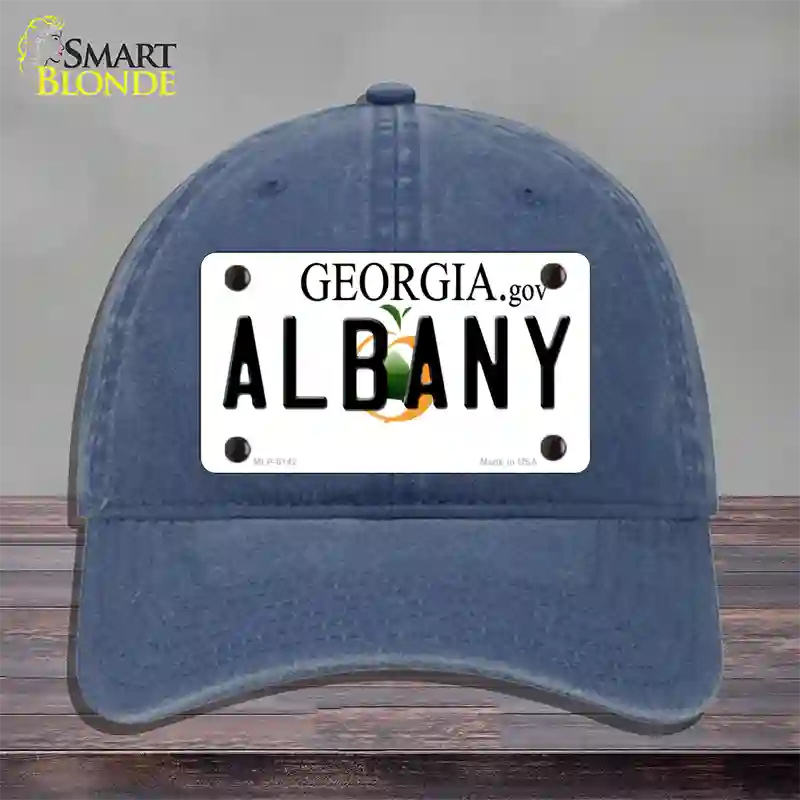 Albany Georgia Novelty License Plate Hat Unconstructed Cotton / Navy