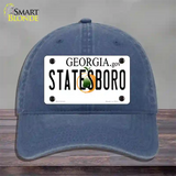 Statesboro Georgia Novelty License Plate Hat Unconstructed Cotton / Navy