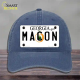 Macon Georgia Novelty License Plate Hat Unconstructed Cotton / Navy