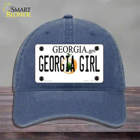 Georgia Girl Georgia Novelty License Plate Hat Unconstructed Cotton / Navy