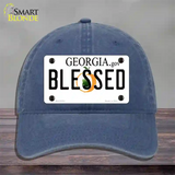 Blessed Georgia Novelty License Plate Hat Unconstructed Cotton / Navy