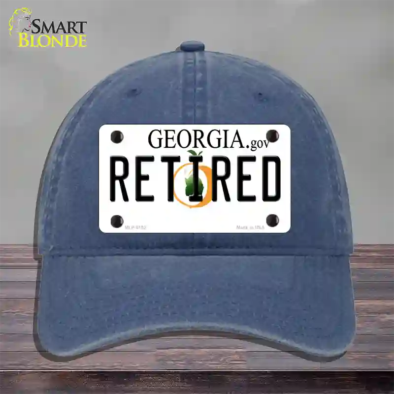 Retired Georgia Novelty License Plate Hat Unconstructed Cotton / Navy