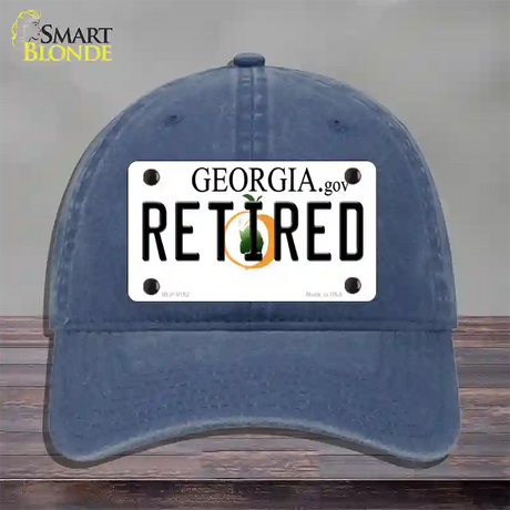 Retired Georgia Novelty License Plate Hat Unconstructed Cotton / Navy