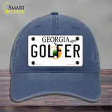 Golfer Georgia Novelty License Plate Hat Unconstructed Cotton / Navy