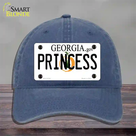 Princess Georgia Novelty License Plate Hat Unconstructed Cotton / Navy