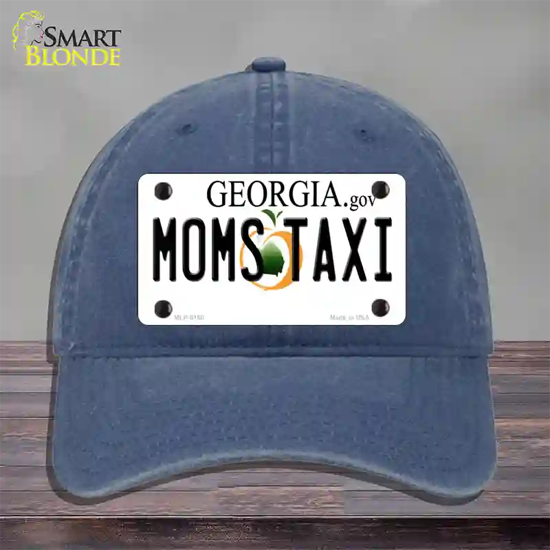 Moms Taxi Georgia Novelty License Plate Hat Unconstructed Cotton / Navy