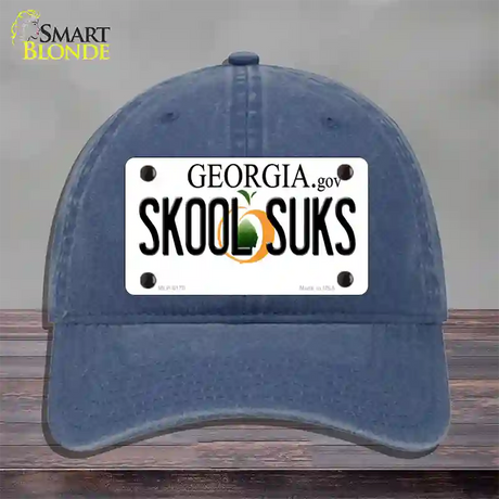 Skool Suks Georgia Novelty License Plate Hat Unconstructed Cotton / Navy