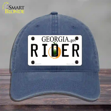 Rider Georgia Novelty License Plate Hat Unconstructed Cotton / Navy