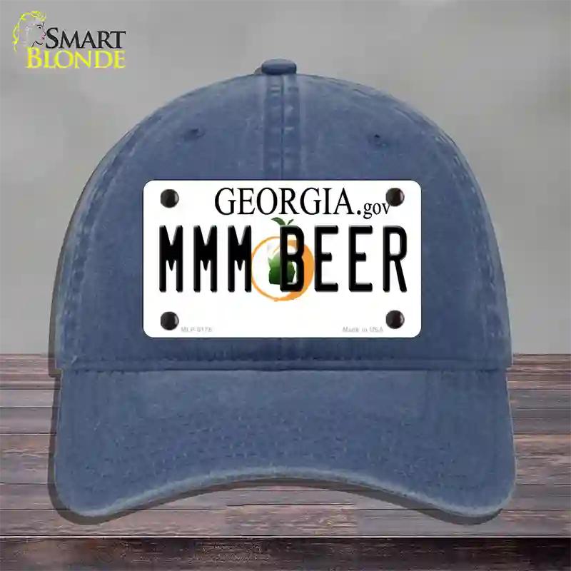 MMM Beer Georgia Novelty License Plate Hat Unconstructed Cotton / Navy