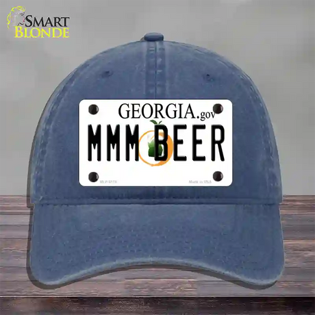 MMM Beer Georgia Novelty License Plate Hat Unconstructed Cotton / Navy