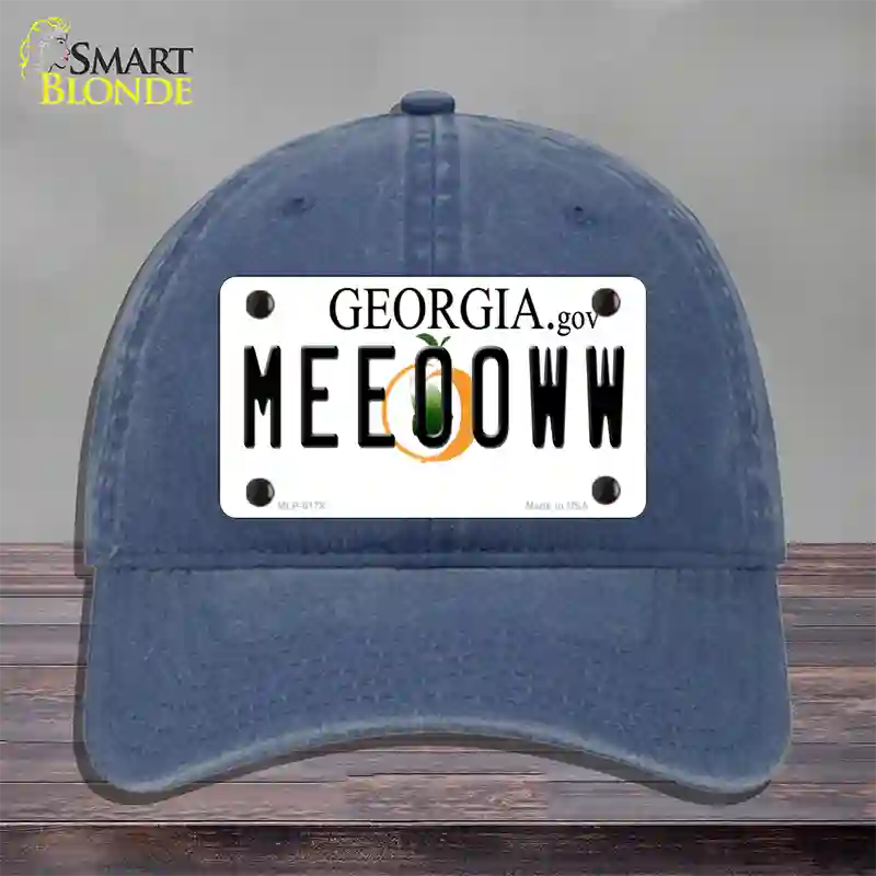 Meeooww Georgia Novelty License Plate Hat Unconstructed Cotton / Navy