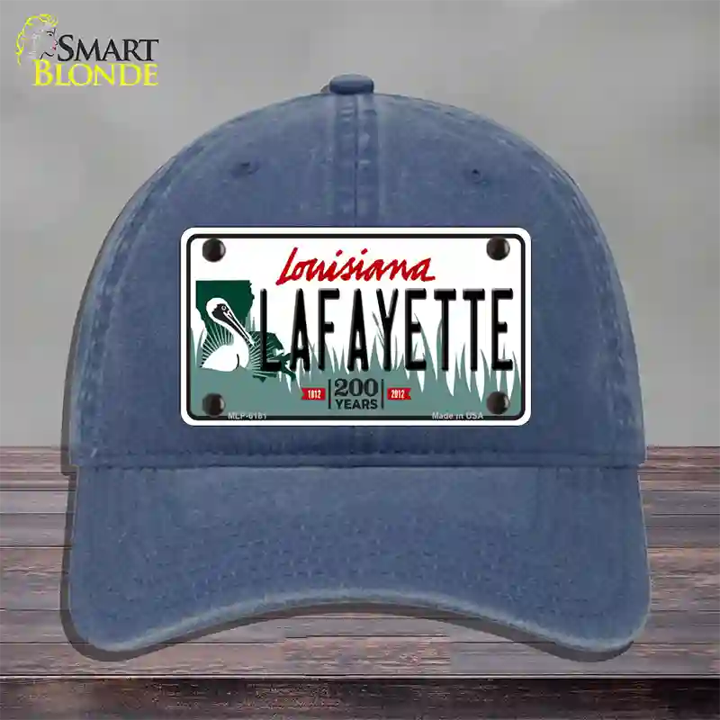 Lafayette Louisiana Novelty License Plate Hat Unconstructed Cotton / Navy