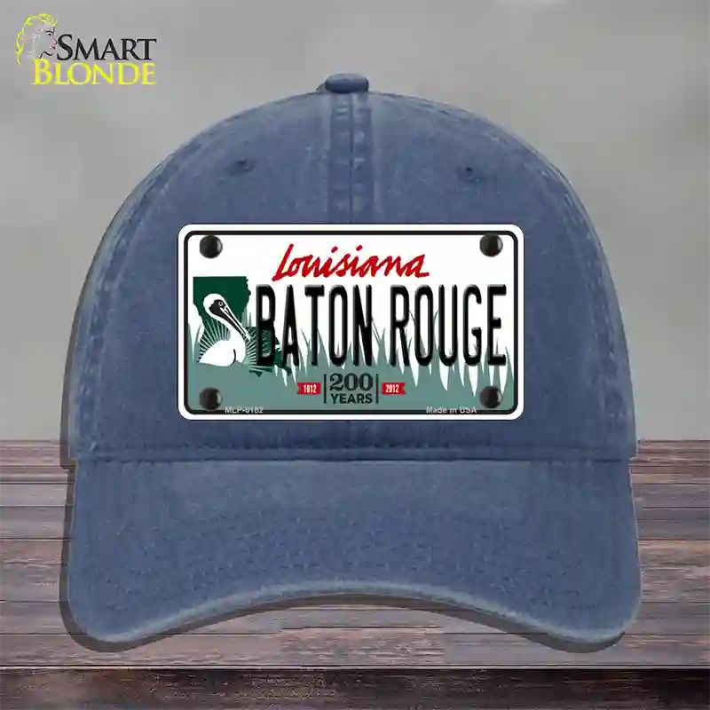 Baton Rouge Louisiana Novelty License Plate Hat Unconstructed Cotton / Navy