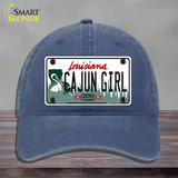 Cajun Girl Louisiana Novelty License Plate Hat Unconstructed Cotton / Navy