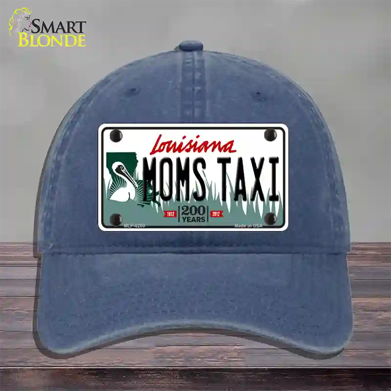 Moms Taxi Louisiana Novelty License Plate Hat Unconstructed Cotton / Navy