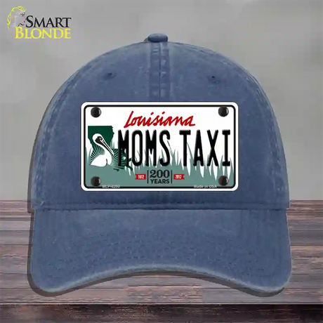 Moms Taxi Louisiana Novelty License Plate Hat Unconstructed Cotton / Navy