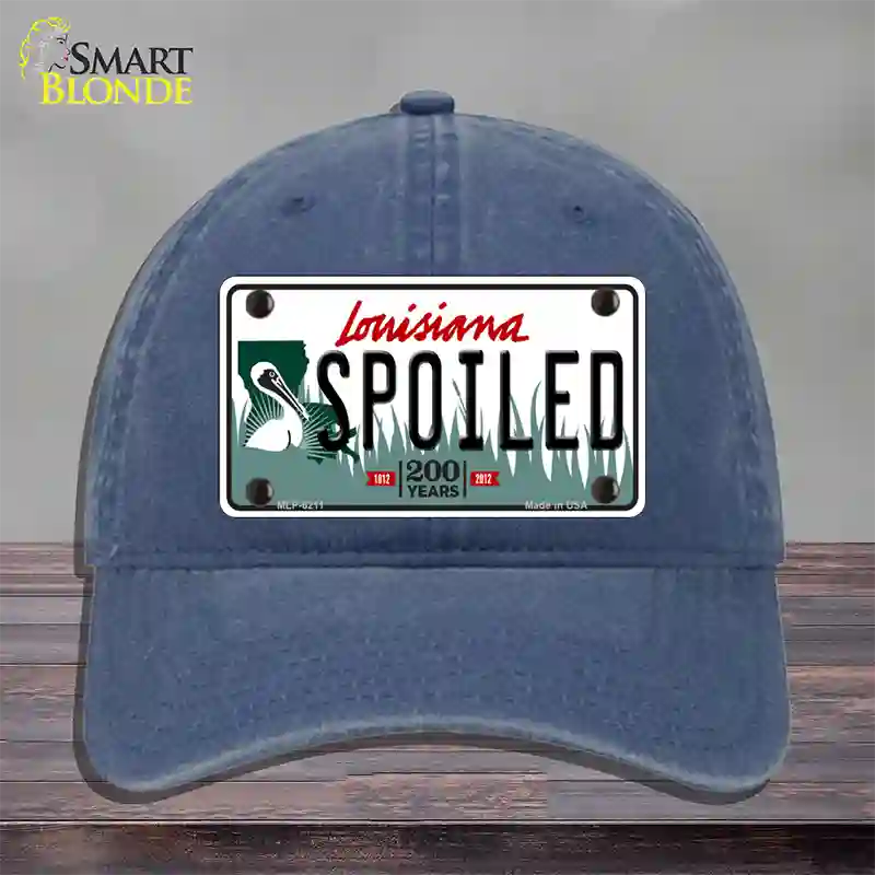 Spoiled Louisiana Novelty License Plate Hat Unconstructed Cotton / Navy