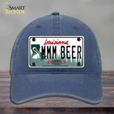 MMM Beer Louisiana Novelty License Plate Hat Unconstructed Cotton / Navy